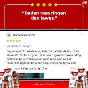 Ulasan positif pengguna tentang MCT Oil, membantu pencernaan lebih lawas.